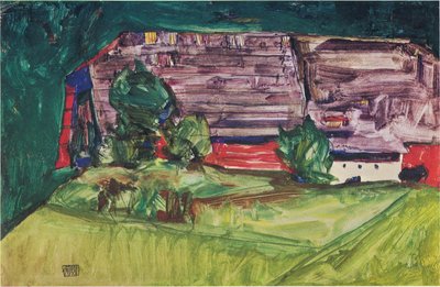 Farmhouse in a Landscape by Egon Schiele